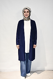 Çizgili Lacivert Hırka