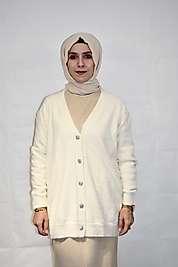 Viscon Sakallı Beyaz Hırka