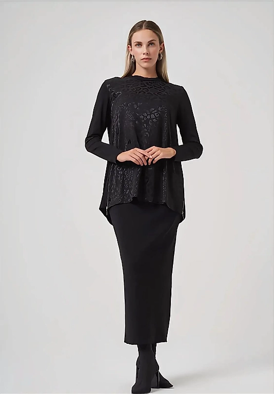 Siyah Desenli Tunik