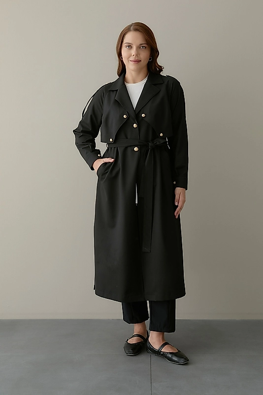 Önü Rüzgarlıklı Trenç Kap