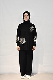 Pul Payet Baskılı Siyah Takım