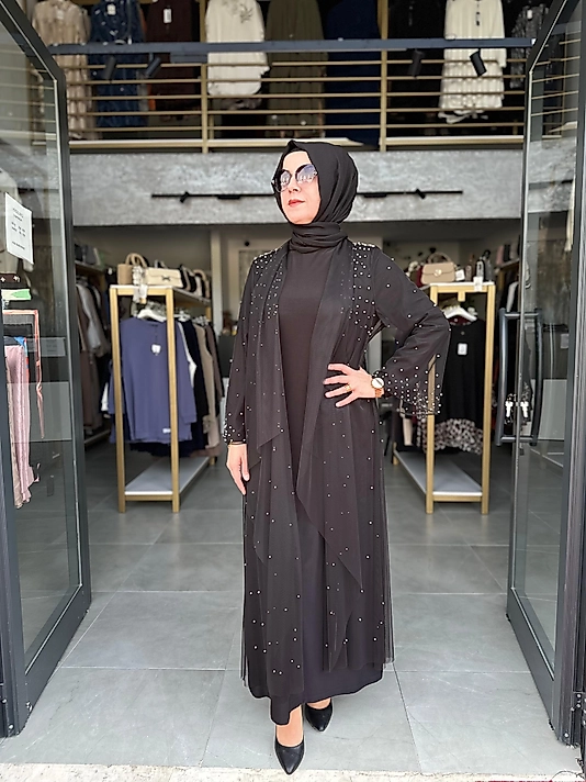BONCUKLU ABAYA TAKIM