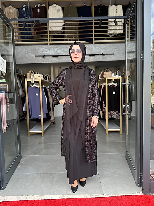 PULLU PAYETLİ ABAYA