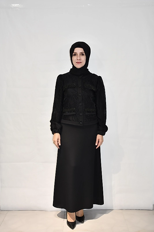 Siyah Jakar Ceket Etek Takım