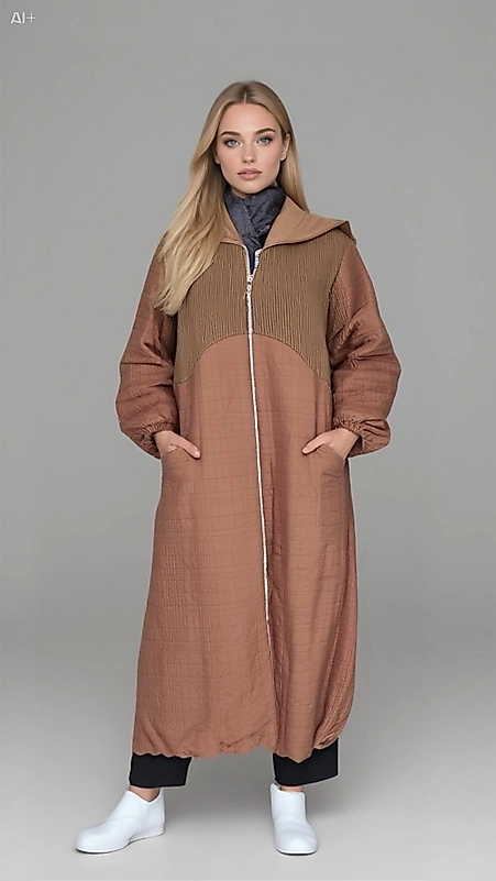 Fermuarlı Örgü Kahve Kap