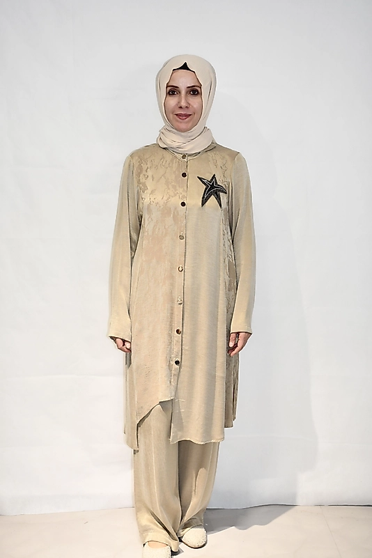 Yağ Yeşili İşlemeli Cupra Takım