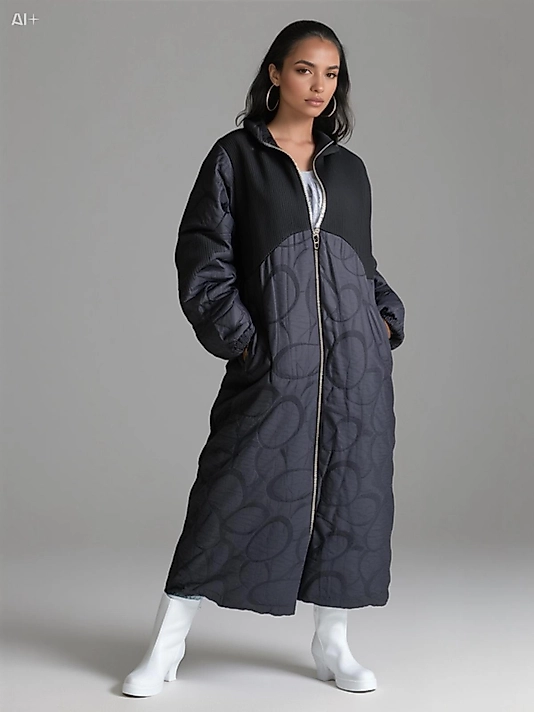 Fermuarlı Örgü Siyah Kap