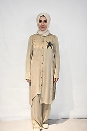 Yağ Yeşili İşlemeli Cupra Takım