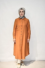 Taş İşlemeli Keten Gömlek