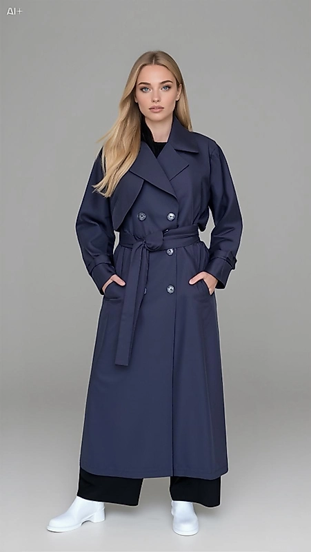 Düğmeli Lacivert Kap